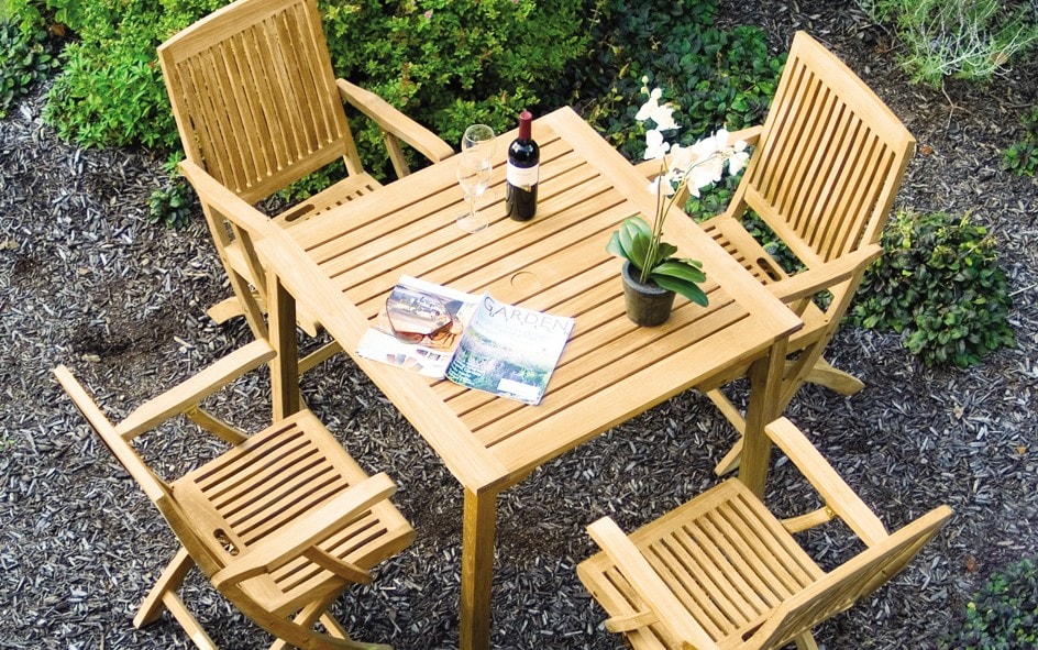 Braxton Folding Teak Arm Chair view 3