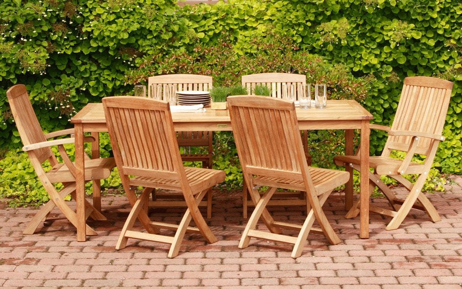 Braxton Folding Teak Arm Chair view 7