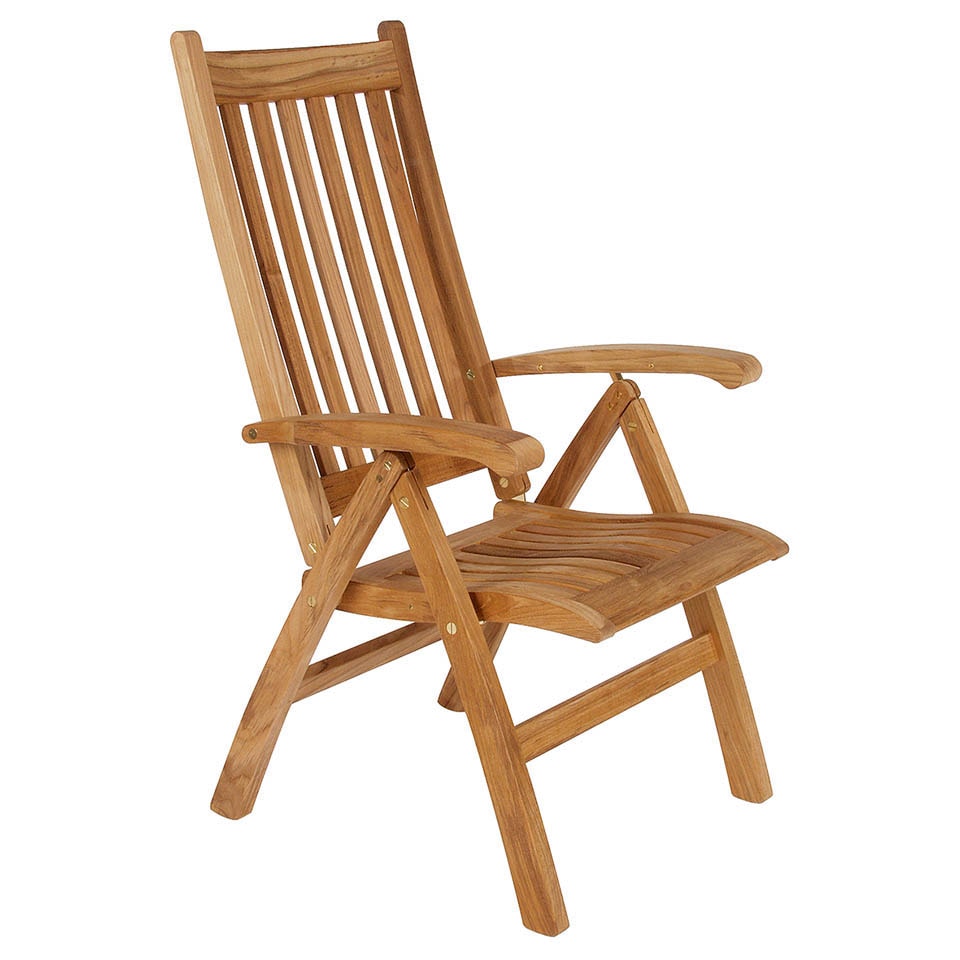 Ascot Folding Teak Highback Recliner